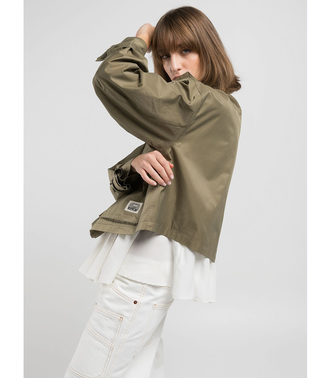 マキシポケット付きフルジップジャケット 詳細画像 オリーブ 4